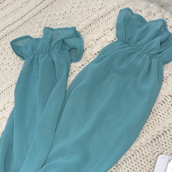 Turquoise pleated dress boho size medium - Picture 7 of 10